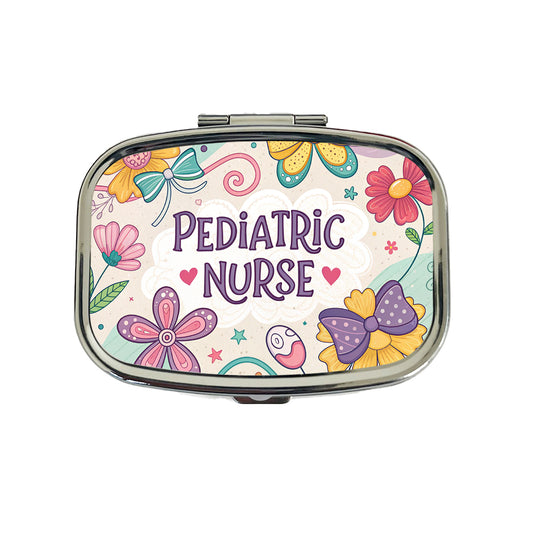 Pediatric Nurse Appreciation Coquette Bows Flowers Travel Pill Box Case