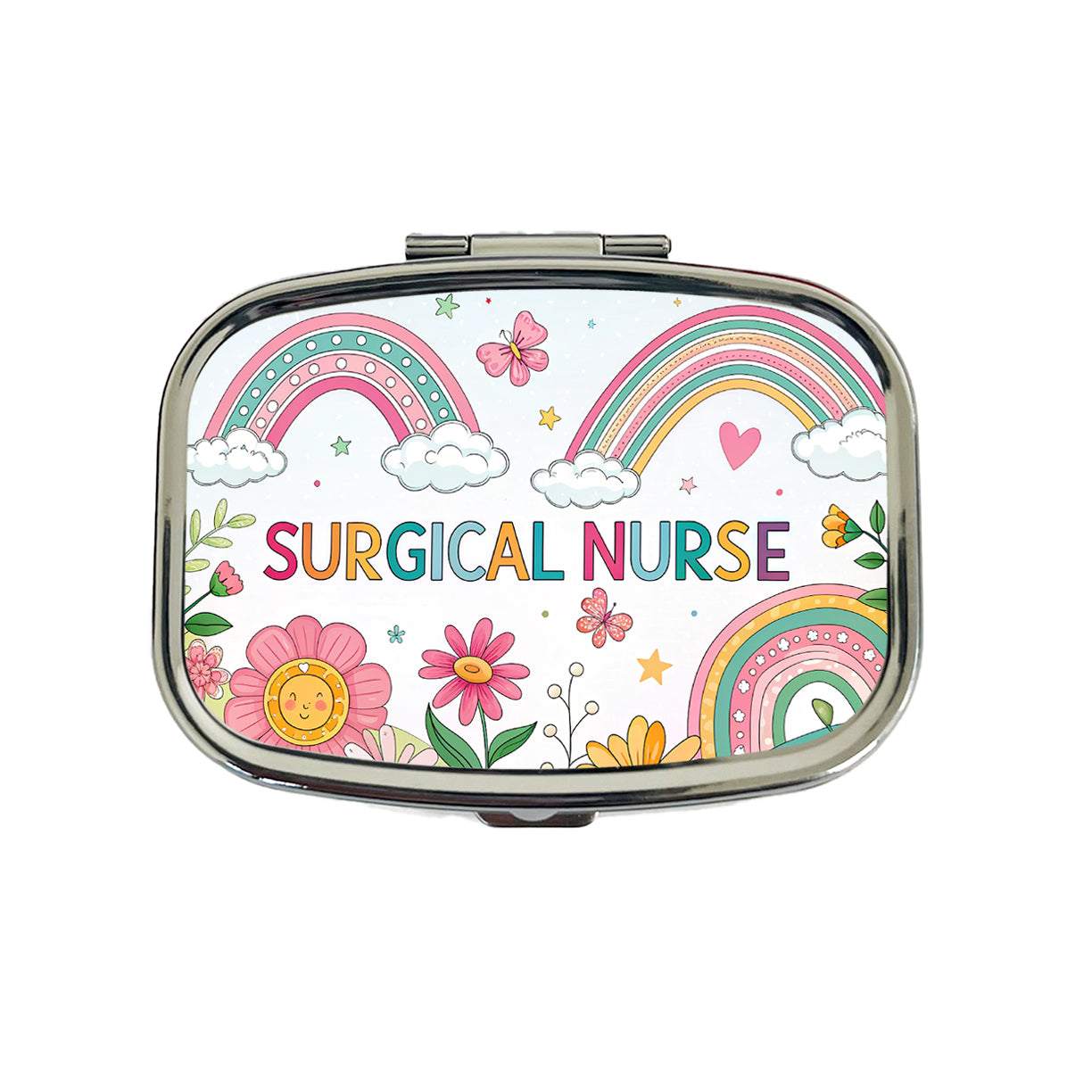 Surgical Nurse Appreciation Coquette Bows Flowers Travel Pill Box Case