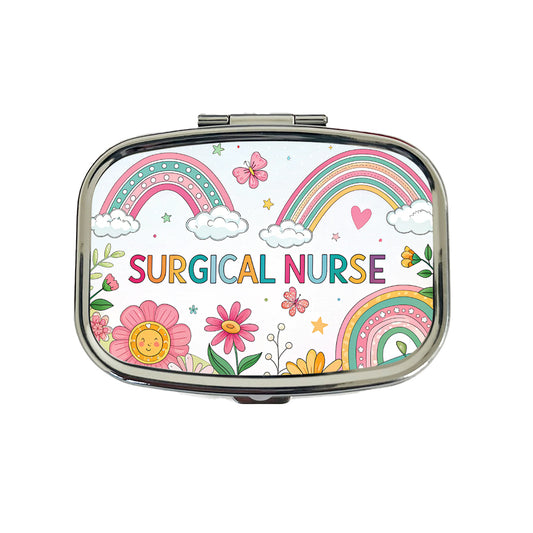 Surgical Nurse Appreciation Coquette Bows Flowers Travel Pill Box Case