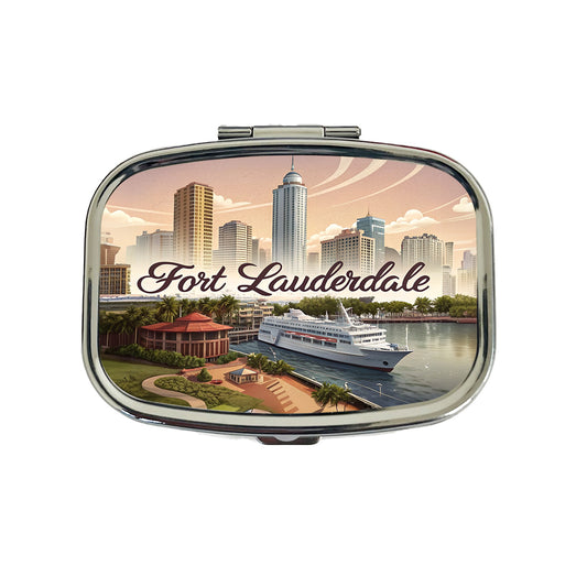 Fort Lauderdale, Florida FL Travel City State Stamp Travel Pill Box Case