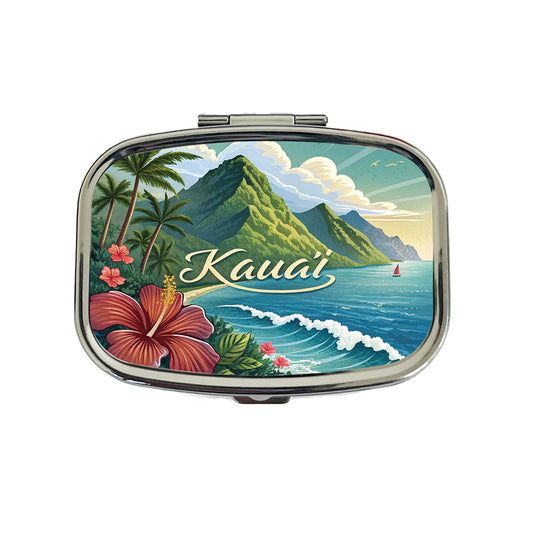 Kaua'i, Hawaii HI Travel City State Stamp Travel Pill Box Case