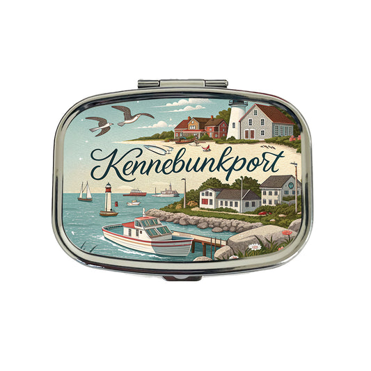 Kennebunkport, Maine ME Travel City State Stamp Travel Pill Box Case