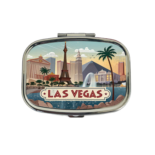 Las Vegas, Nevada NV Travel City State Stamp Travel Pill Box Case