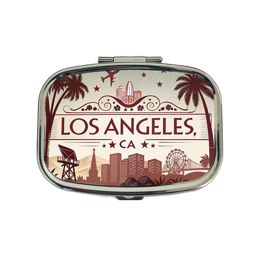 Los Angeles, California CA Travel City State Stamp Travel Pill Box Case
