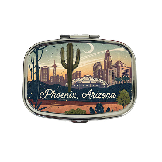 Phoenix, Arizona AZ Travel City State Stamp Travel Pill Box Case