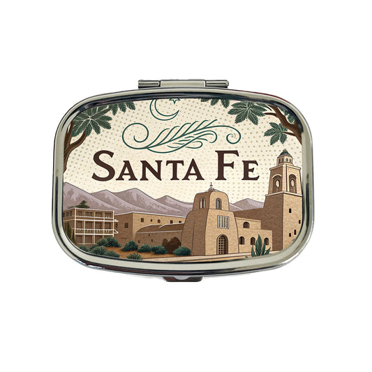 Santa Fe, New Mexico NM Travel City State Stamp Travel Pill Box Case