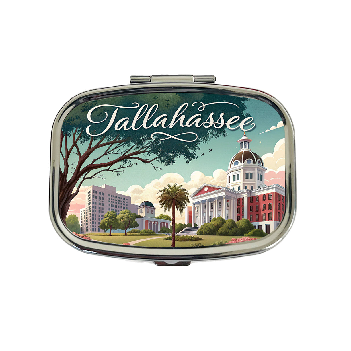 Tallahassee, Florida FL Travel City State Stamp Travel Pill Box Case