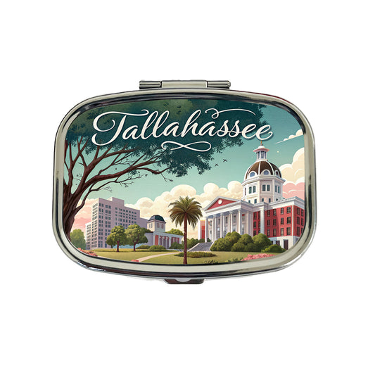 Tallahassee, Florida FL Travel City State Stamp Travel Pill Box Case