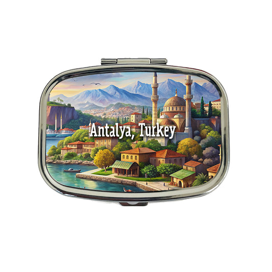 Antalya, Turkey Travel City Country Stamp Travel Pill Box Case