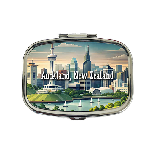 Auckland, New Zealand Travel City Country Stamp Travel Pill Box Case