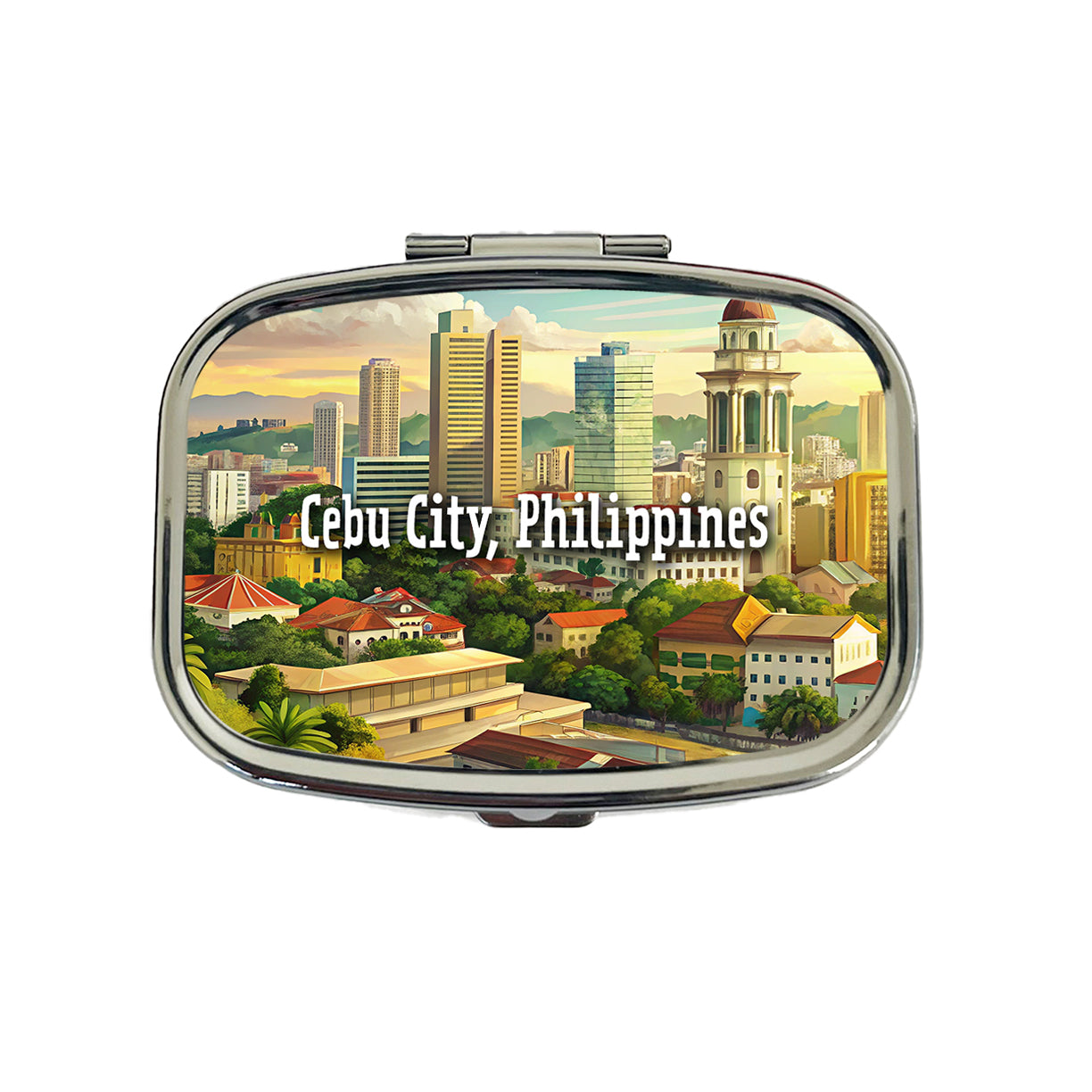 Cebu City, Philippines Travel City Country Stamp Travel Pill Box Case