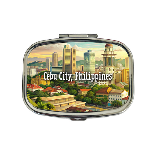 Cebu City, Philippines Travel City Country Stamp Travel Pill Box Case