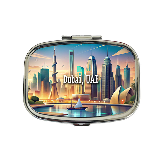 Dubai, UAE Travel City Country Stamp Travel Pill Box Case