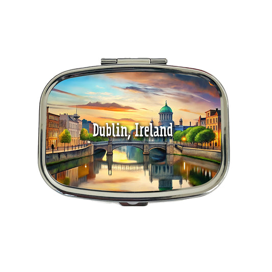 Dublin, Ireland Travel City Country Stamp Travel Pill Box Case