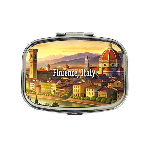 Florence, Italy Travel City Country Stamp Travel Pill Box Case
