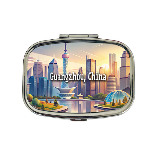 Guangzhou, China Travel City Country Stamp Travel Pill Box Case