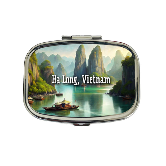 Ha Long, Vietnam Travel City Country Stamp Travel Pill Box Case