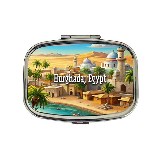Hurghada, Egypt Travel City Country Stamp Travel Pill Box Case