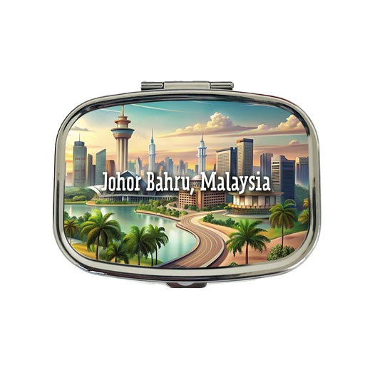 Johor Bahru, Malaysia Travel City Country Stamp Travel Pill Box Case