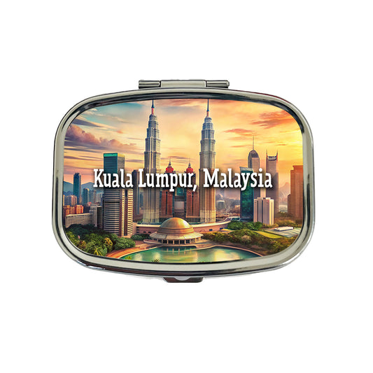 Kuala Lumpur, Malaysia Travel City Country Stamp Travel Pill Box Case
