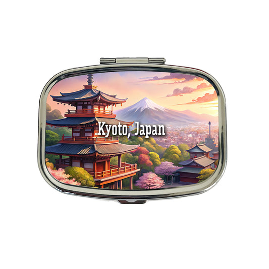 Kyoto, Japan Travel City Country Stamp Travel Pill Box Case