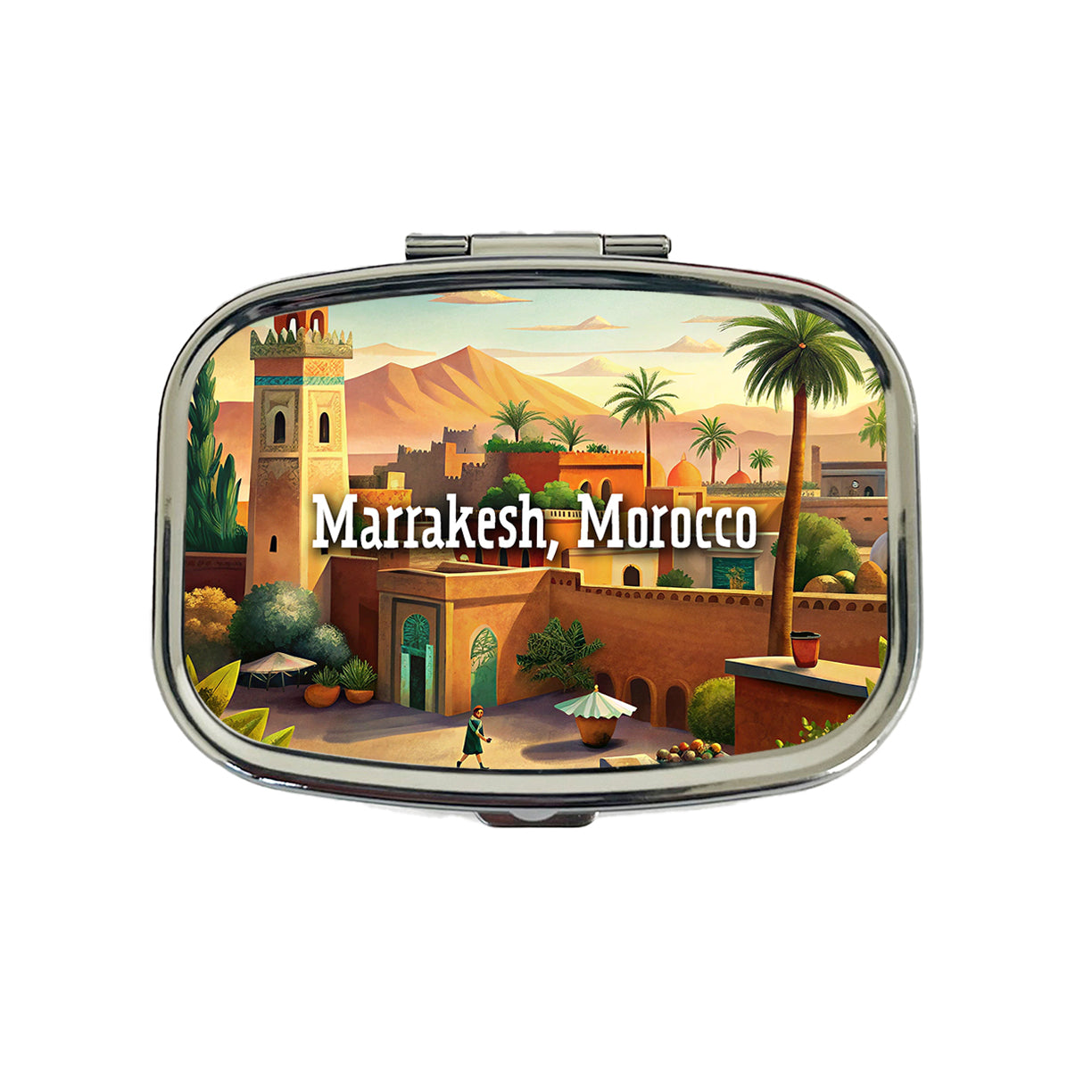 Marrakesh, Morocco Travel City Country Stamp Travel Pill Box Case