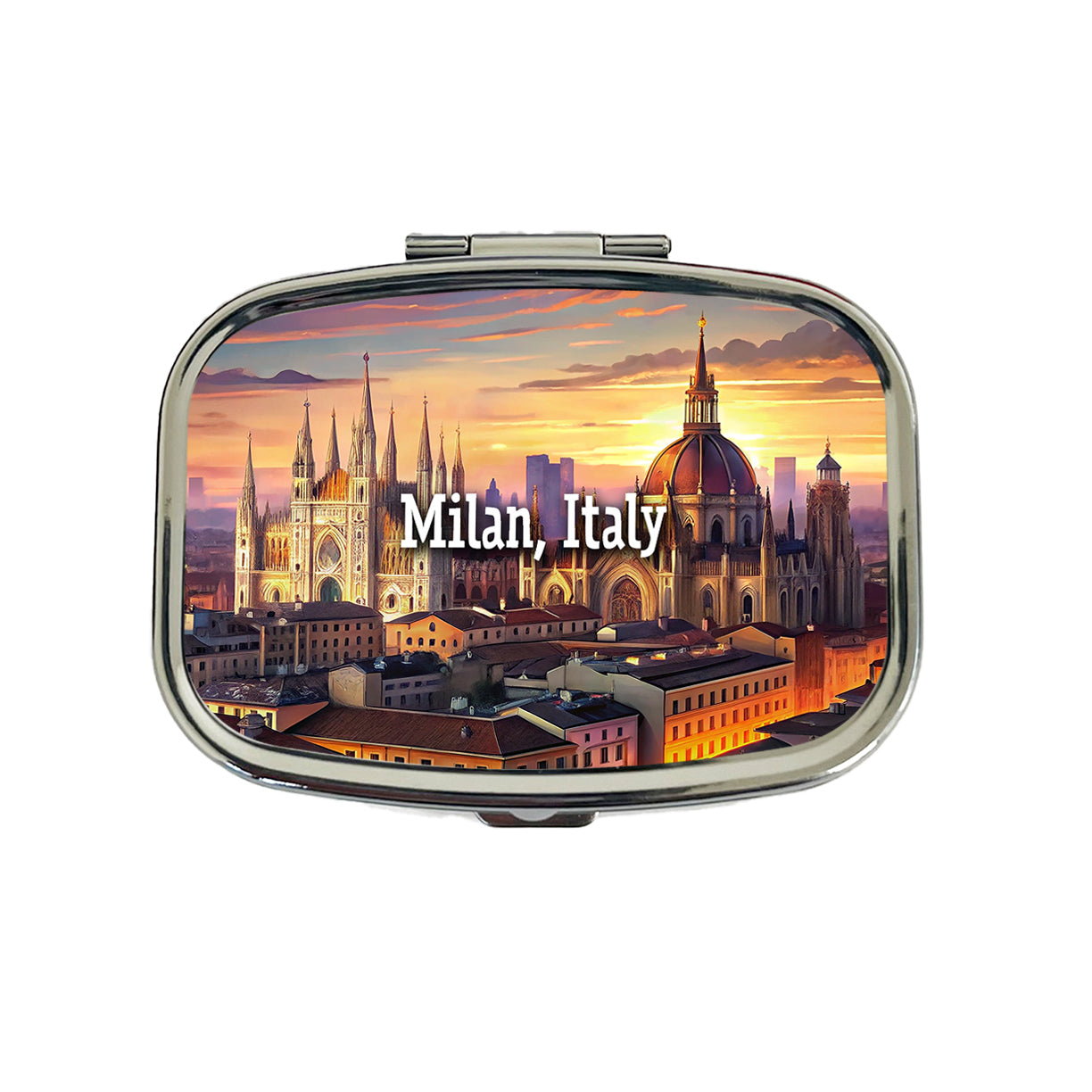 Milan, Italy Travel City Country Stamp Travel Pill Box Case