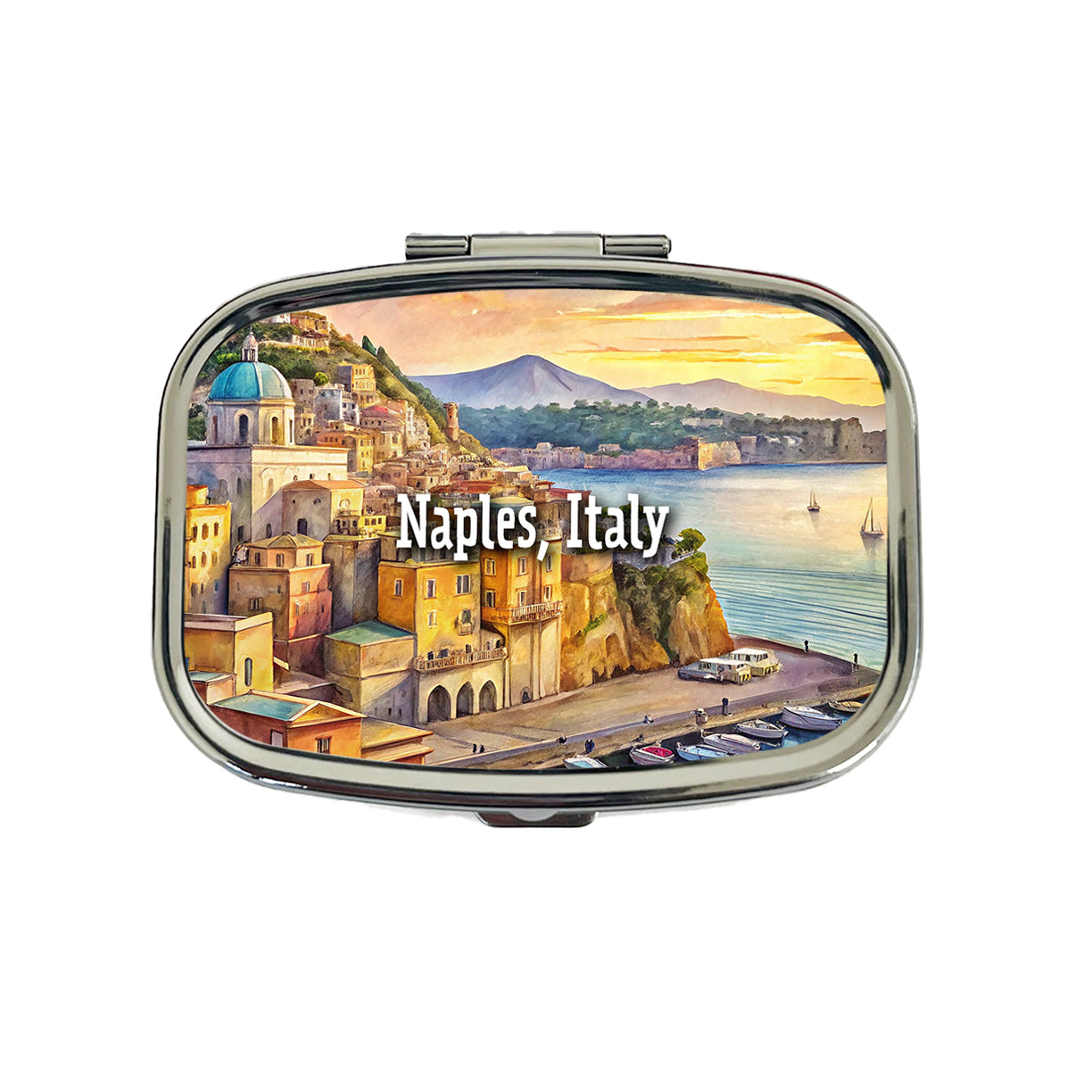 Naples, Italy Travel City Country Stamp Travel Pill Box Case