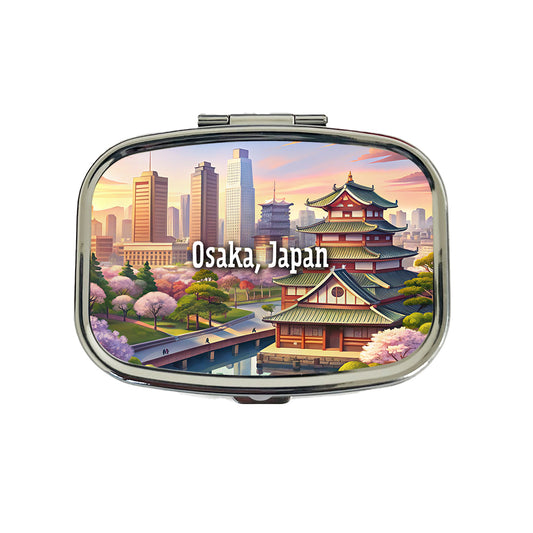 Osaka, Japan Travel City Country Stamp Travel Pill Box Case