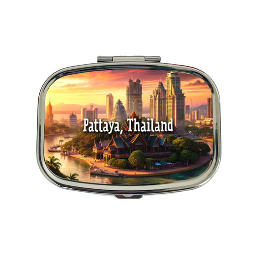 Pattaya, Thailand Travel City Country Stamp Travel Pill Box Case