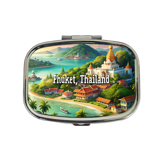 Phuket, Thailand Travel City Country Stamp Travel Pill Box Case