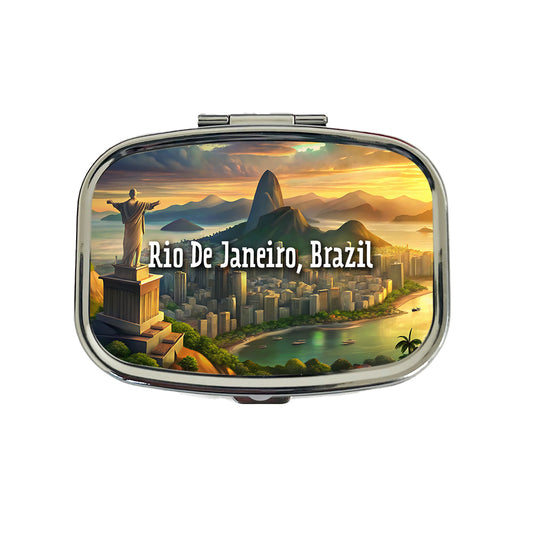 Rio De Janeiro, Brazil Travel City Country Stamp Travel Pill Box Case
