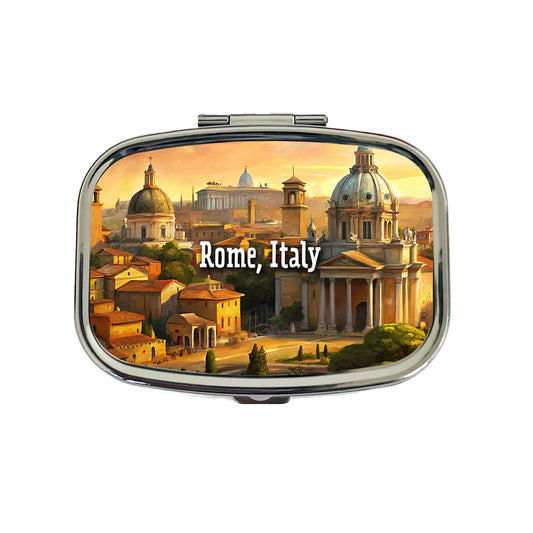 Rome, Italy Travel City Country Stamp Travel Pill Box Case