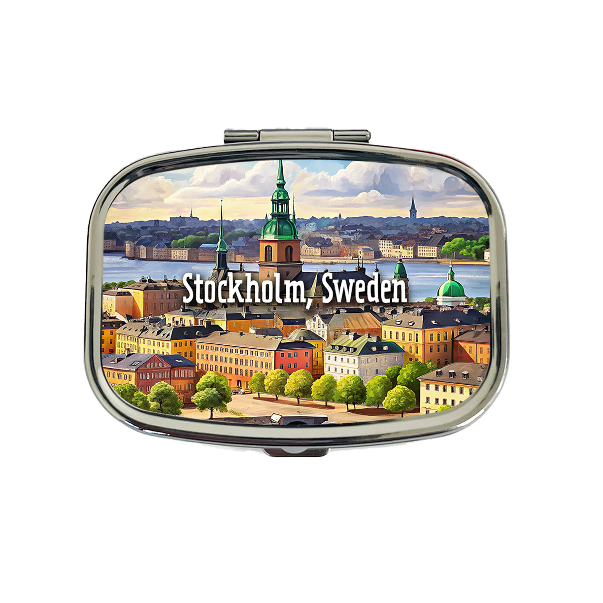 Stockholm, Sweden Travel City Country Stamp Travel Pill Box Case