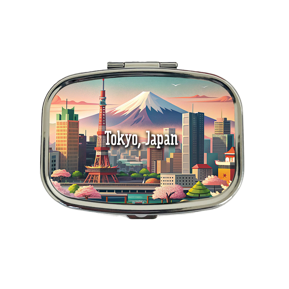 Tokyo, Japan Travel City Country Stamp Travel Pill Box Case