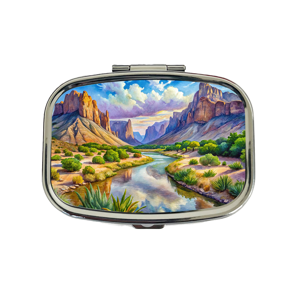 Big Bend National Park Texas Watercolor Style Travel Pill Box Case