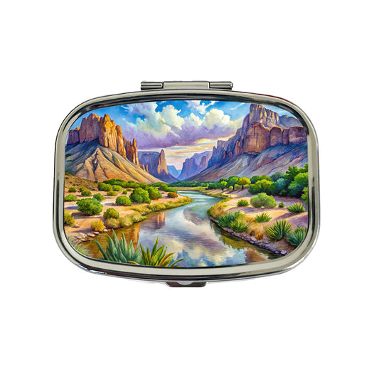 Big Bend National Park Texas Watercolor Style Travel Pill Box Case