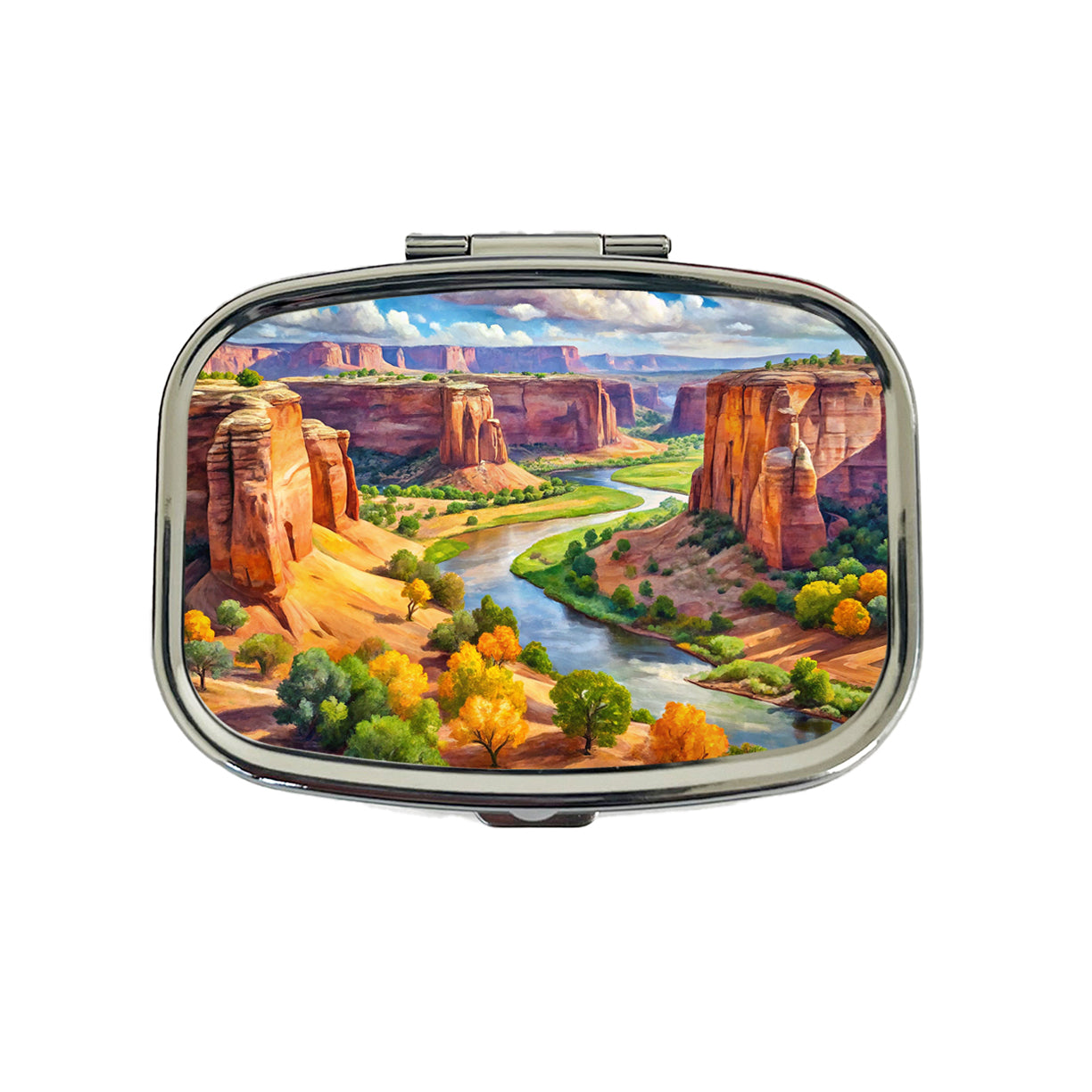 Canyon de Chelly National Monument Arizona Watercolor Style Travel Pill Box Case