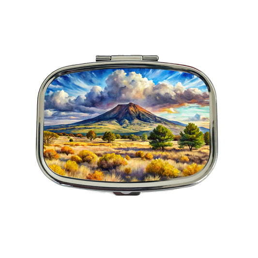 Capulin Volcano National Monument New Mexico Watercolor Style Travel Pill Box Case
