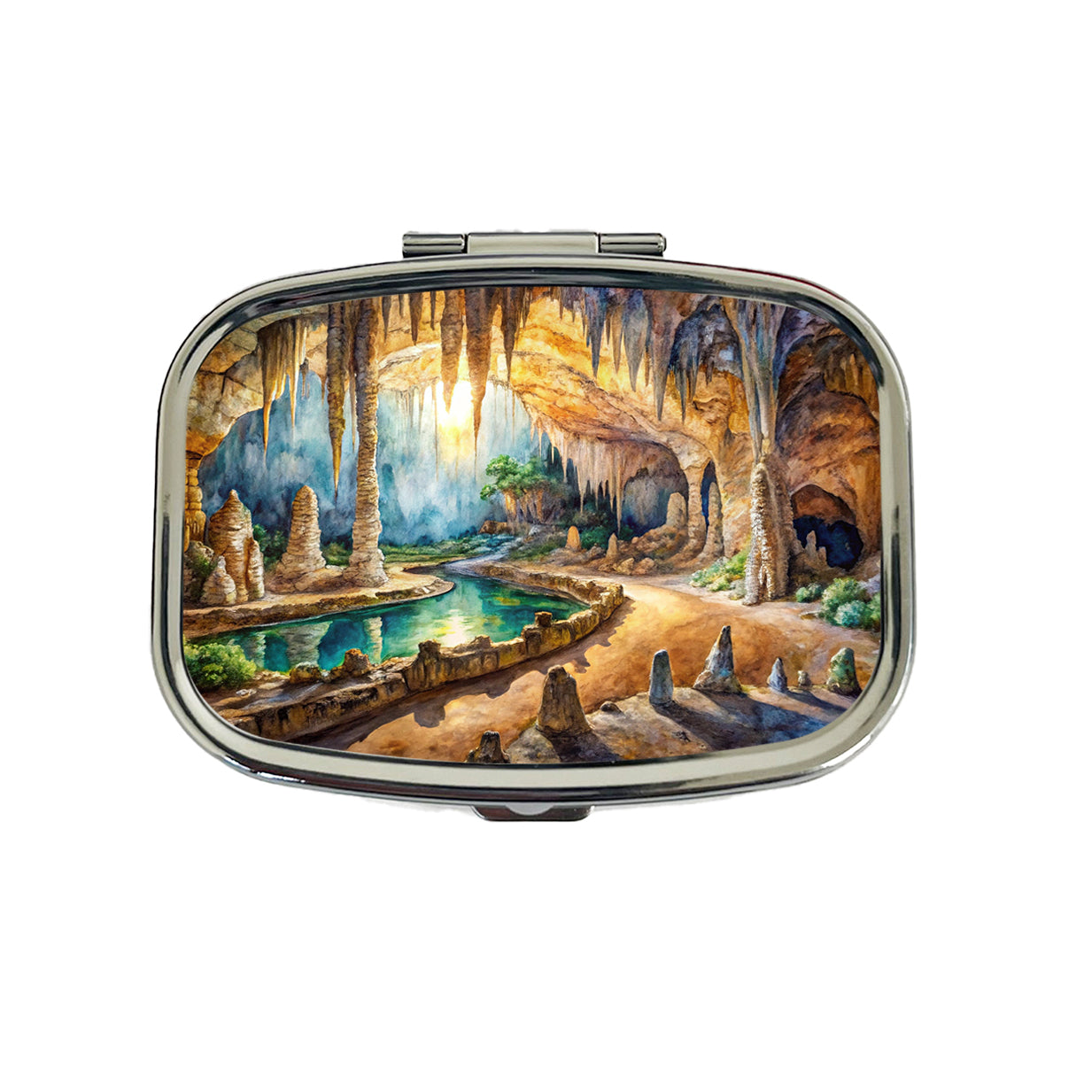 Carlsbad Caverns National Park New Mexico Watercolor Style Travel Pill Box Case