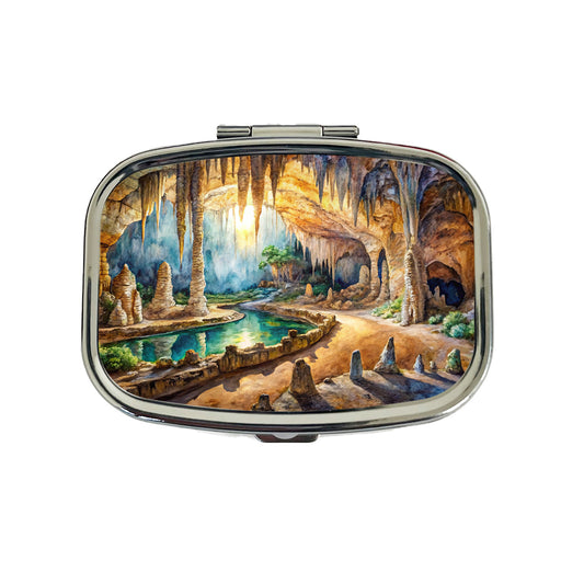 Carlsbad Caverns National Park New Mexico Watercolor Style Travel Pill Box Case