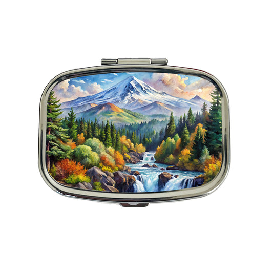 Cascade - Siskiyou National Monument California, Oregon Watercolor Style Travel Pill Box Case