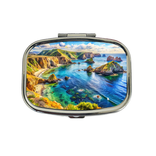 Channel Islands National Park California Watercolor Style Travel Pill Box Case