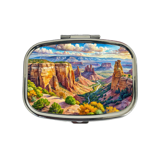 Colorado National Monument Colorado Watercolor Style Travel Pill Box Case