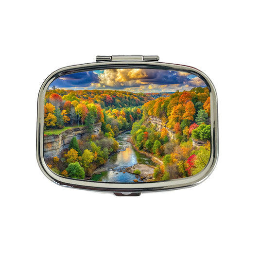 Cuyahoga Valley National Park Ohio Watercolor Style Travel Pill Box Case