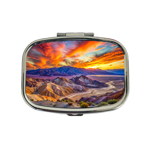 Death Valley National Park California Watercolor Style Travel Pill Box Case