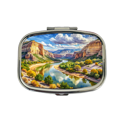 Dinosaur National Monument Colorado, Utah Watercolor Style Travel Pill Box Case