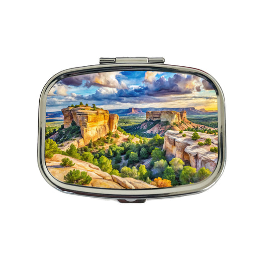 El Malpais National Monument New Mexico Watercolor Style Travel Pill Box Case