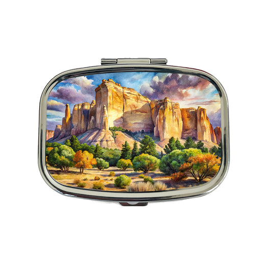 El Morro National Monument New Mexico Watercolor Style Travel Pill Box Case