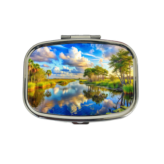 Everglades National Park Florida Watercolor Style Travel Pill Box Case